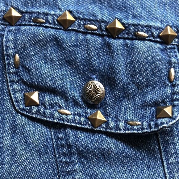 Vintage Denim Bedazzled Jeweled Shirt - Picture 3 of 10